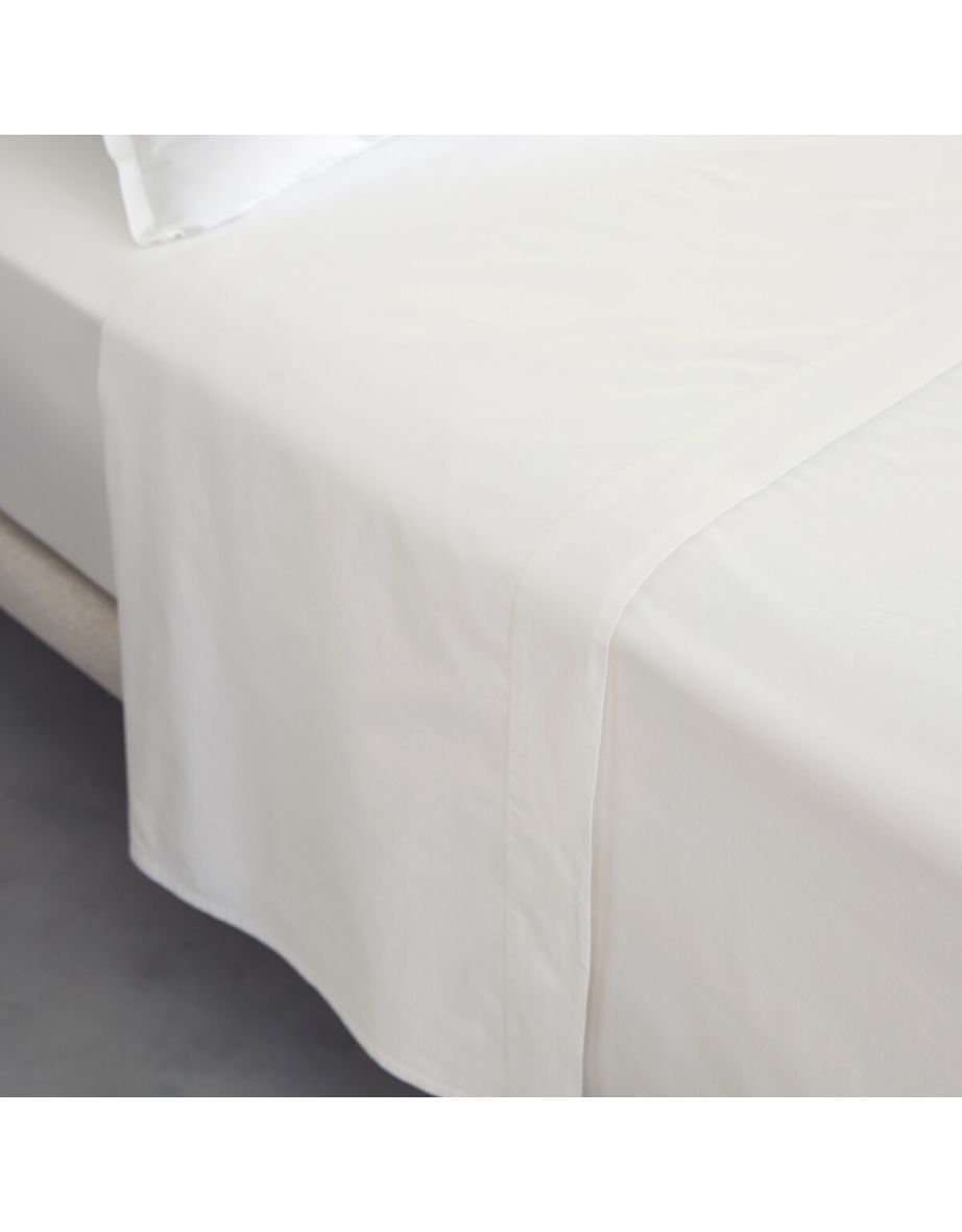 Sabbal Washed Cotton Percale Flat Sheet - 1