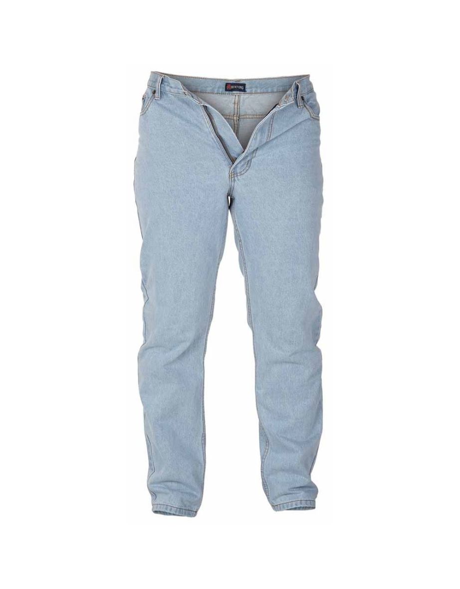Duke Mens Rockford Comfort Fit Jeans - Bleach