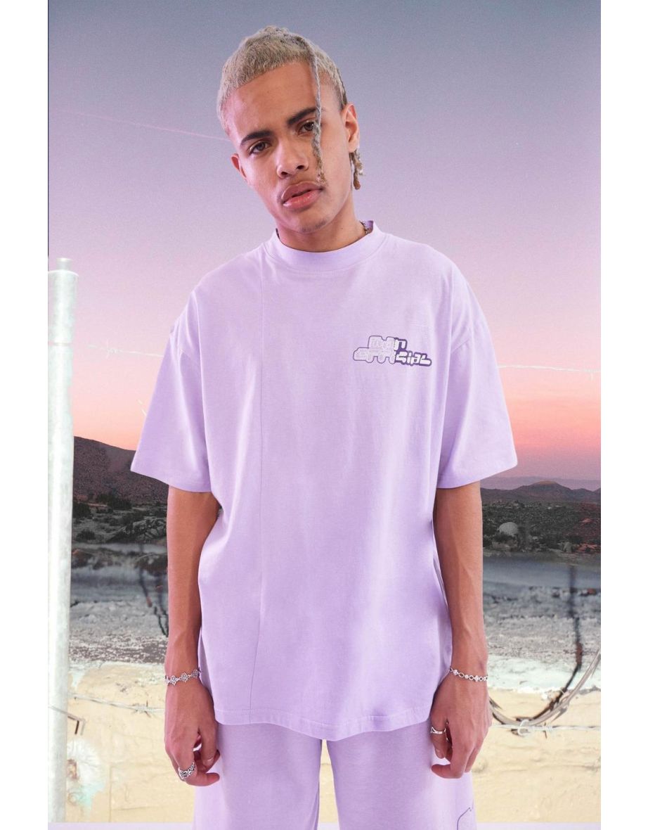 Oversized Extended Neck Graphic T-shirt