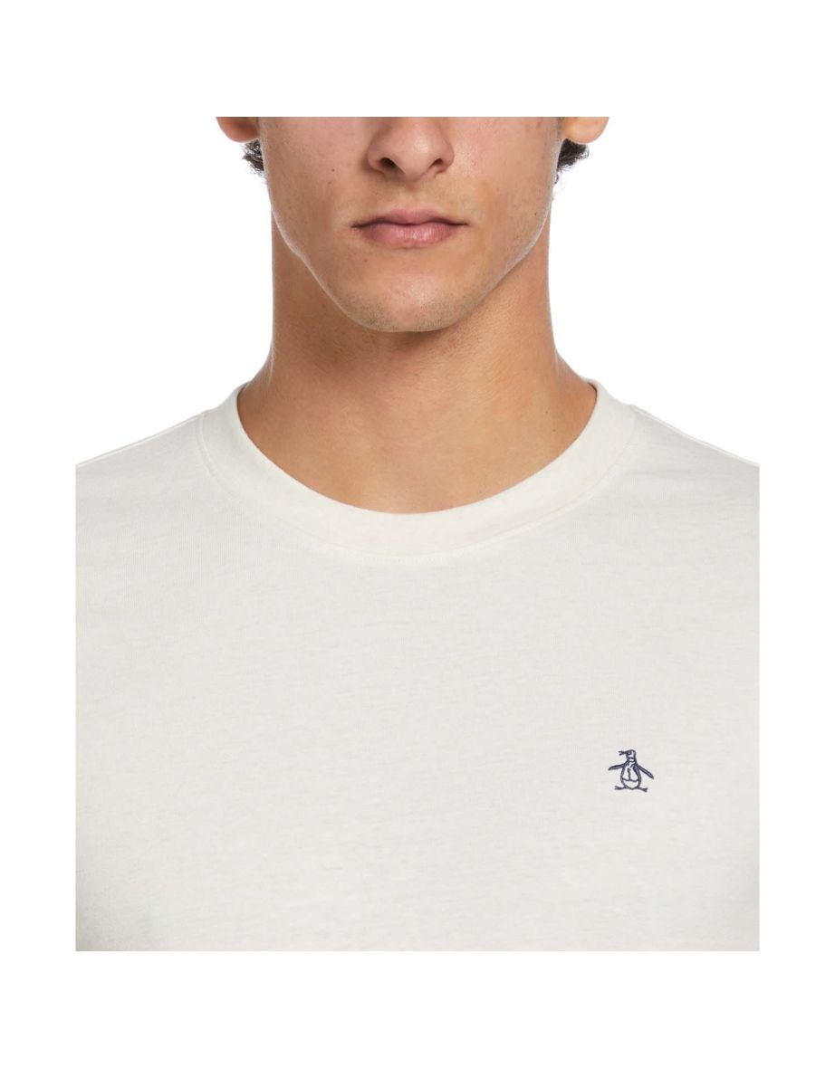 Men's Original Penguin Embroidered Logo Pete T-Shirt in Cream - 2