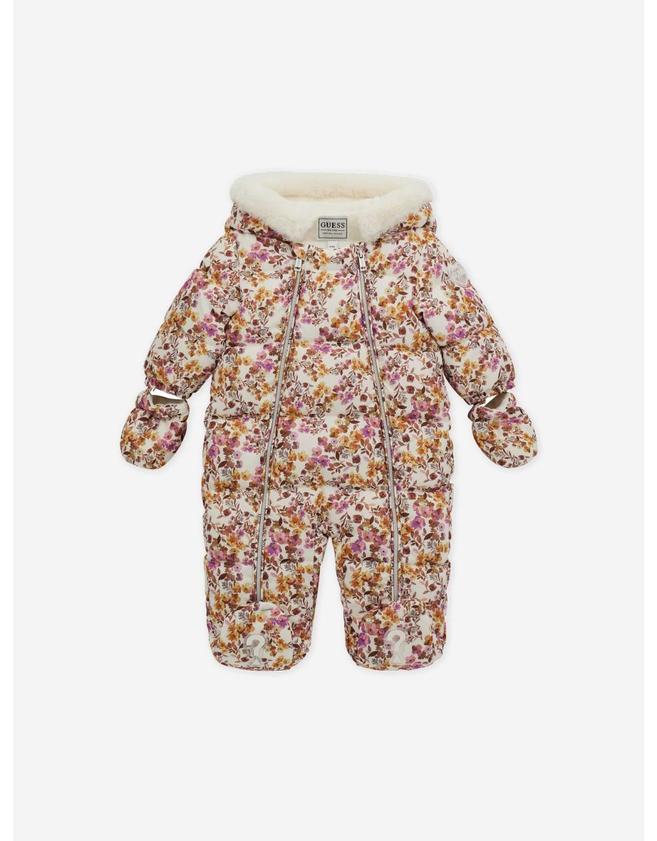 Baby Girls Floral Snowsuit in Pink