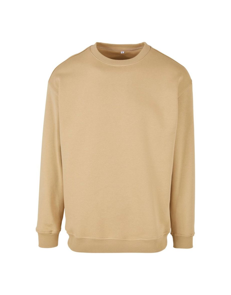 Mens Crew Neck Plain Sweatshirt - Union Beige