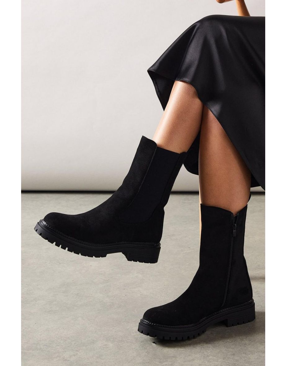 Martine Faux Suede Chunky Ankle Boot