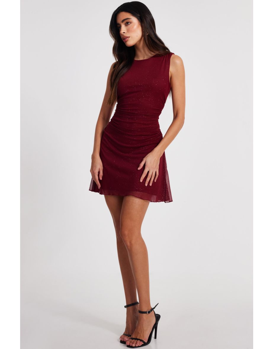 Quiz red and black dress best sale