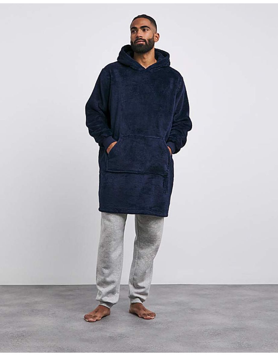 Navy Oversized Fleece Hoodie