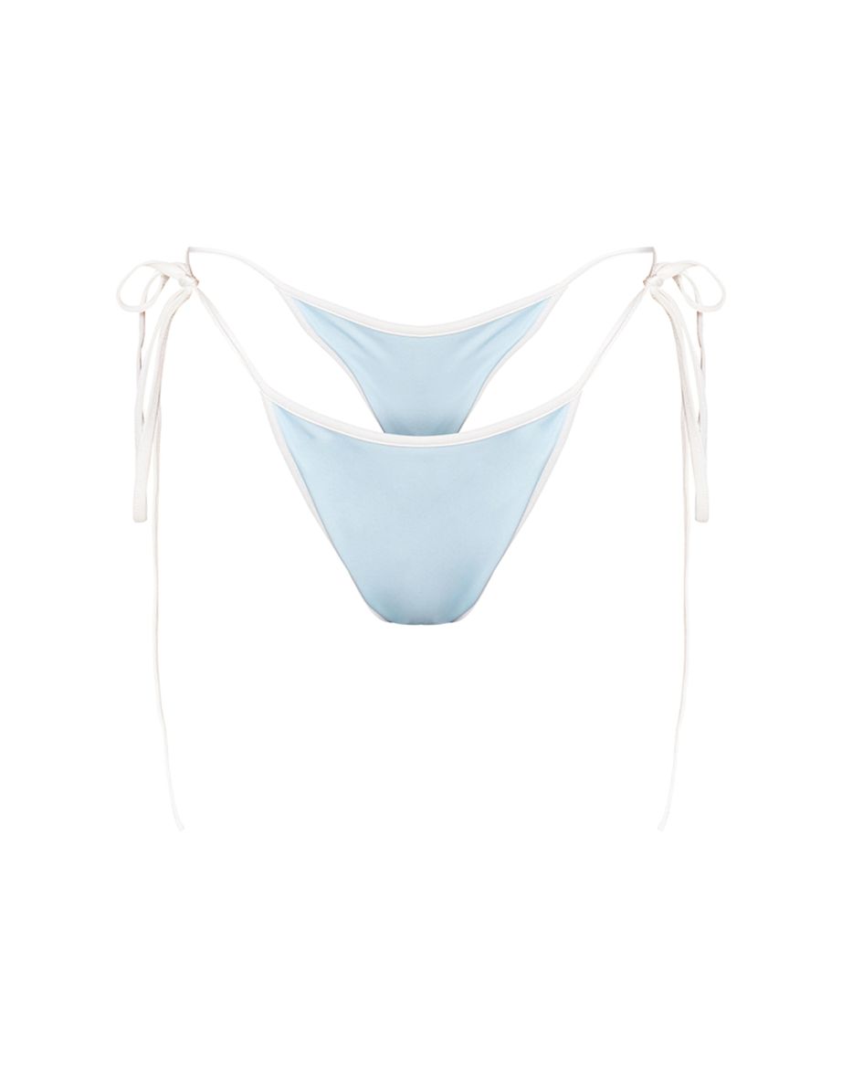 Blue Italy Tie Side Bikini Bottoms - 4