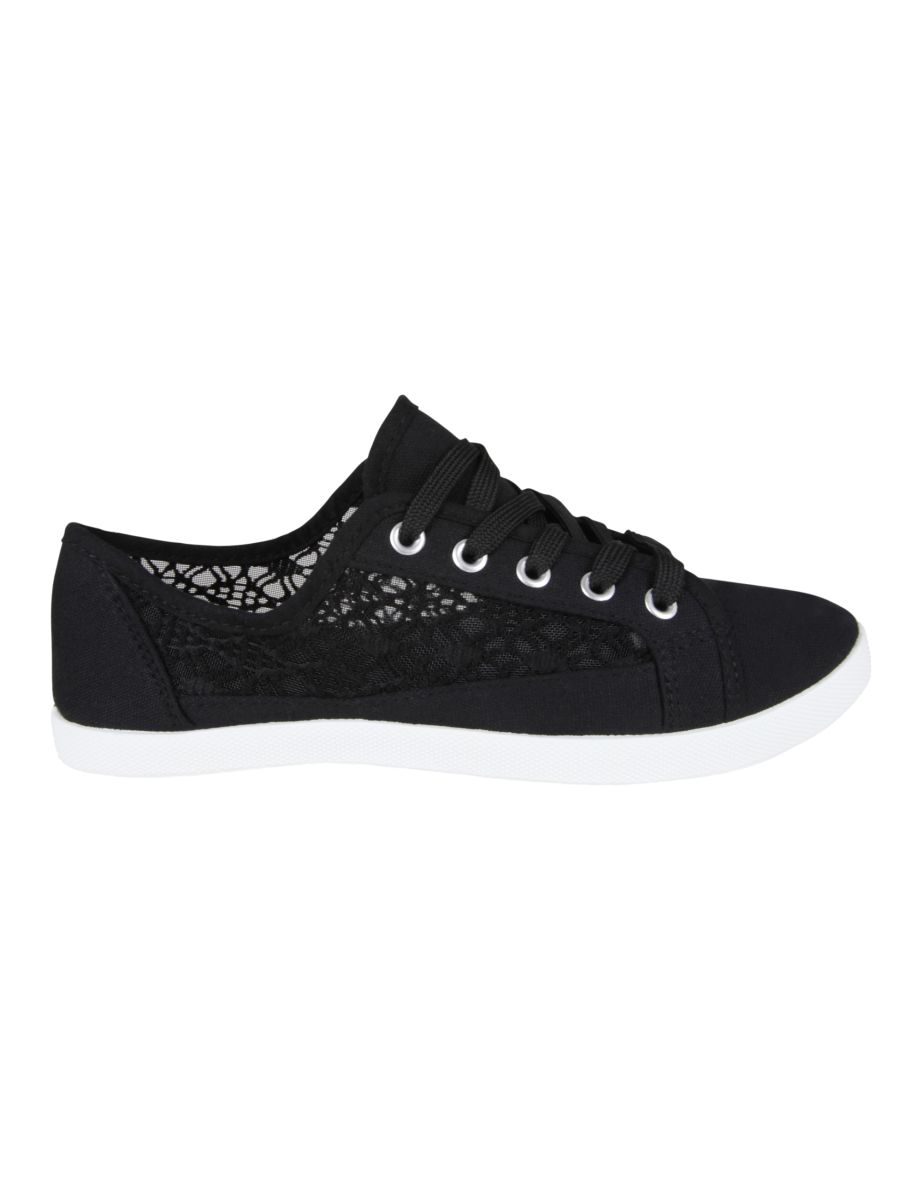 Crochet & Mesh Plimsoll Trainers