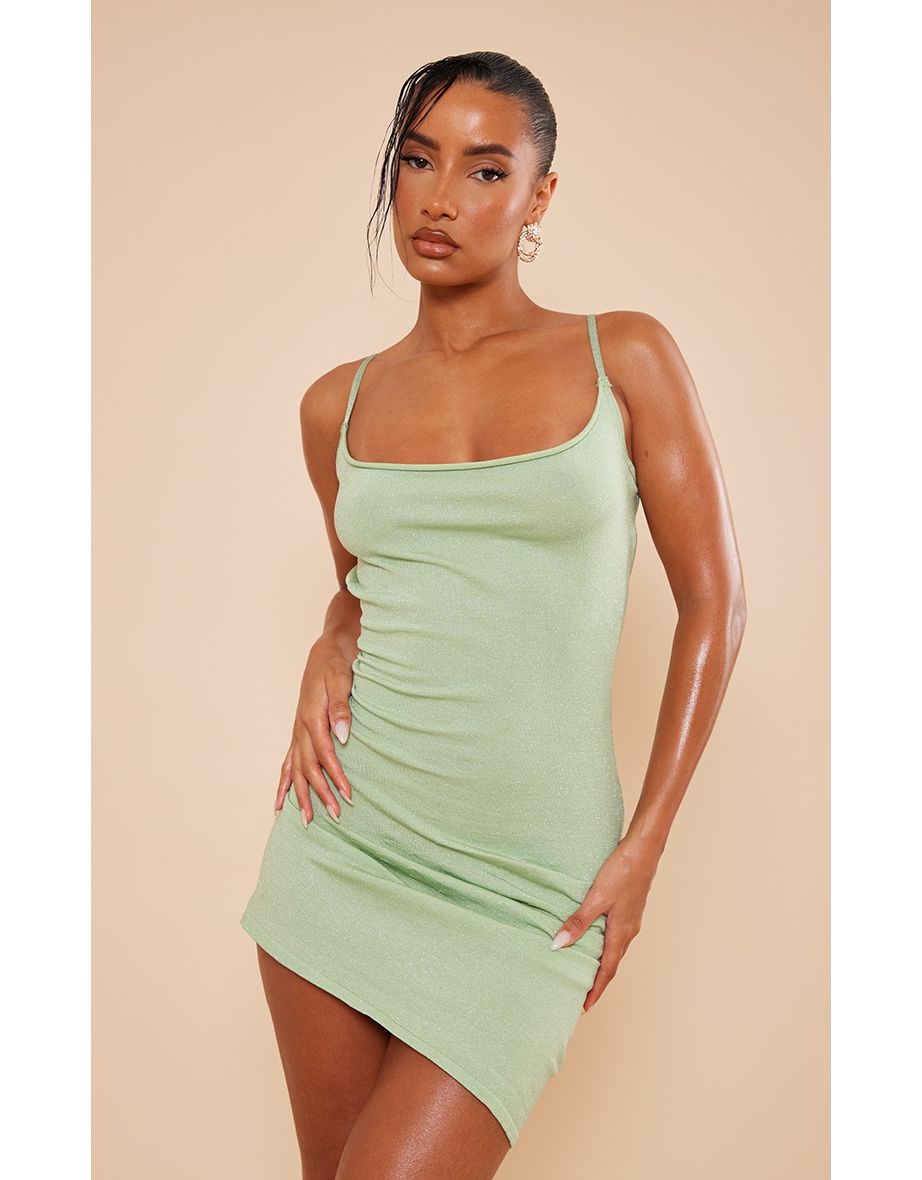 Shop Sage Glitter Knit Strappy Cowl Neck Mini Dress Online in Bahrain VogaCloset