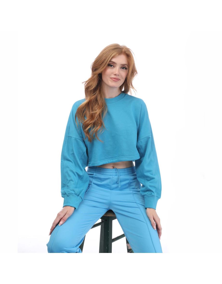 Women's adidas Studio Lounge Summer Crew Sweatshirt in Blue - 3