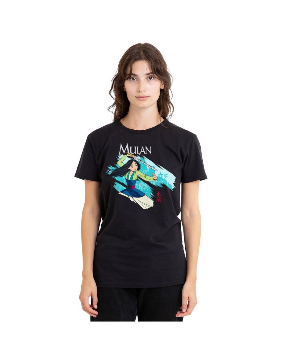 Mulan Unisex Adult Sword In The Wind T-Shirt - Black