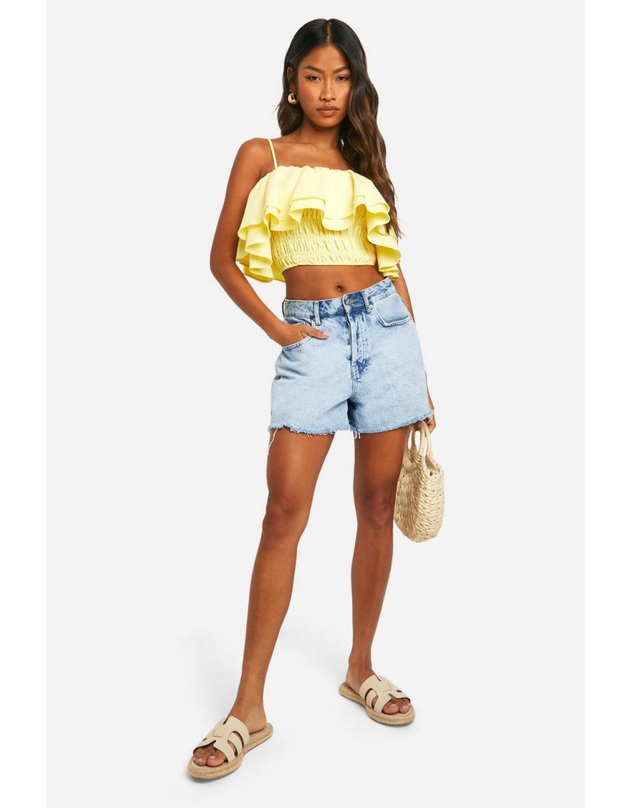 Shop Puffball Cold Shoulder Crop Top Online in Bahrain VogaCloset