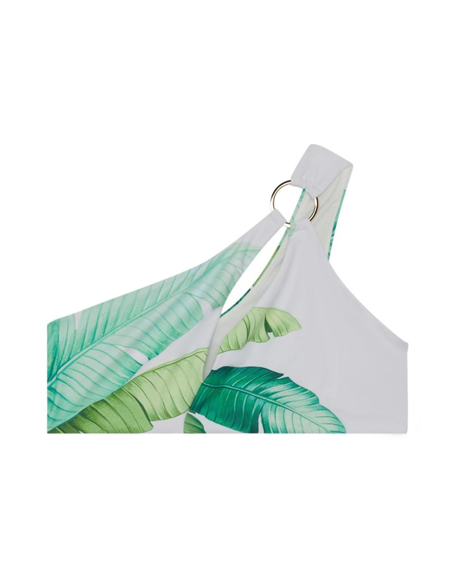 Palm Print Cut Out Detail Bikini Top - 3