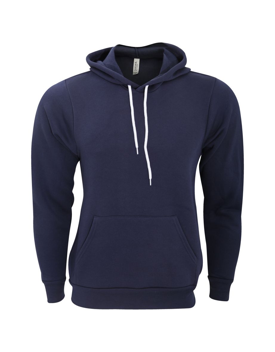 Bella + Canvas Unisex Pullover Polycotton Fleece Hooded Sweatshirt / Hoodie - Navy Blue