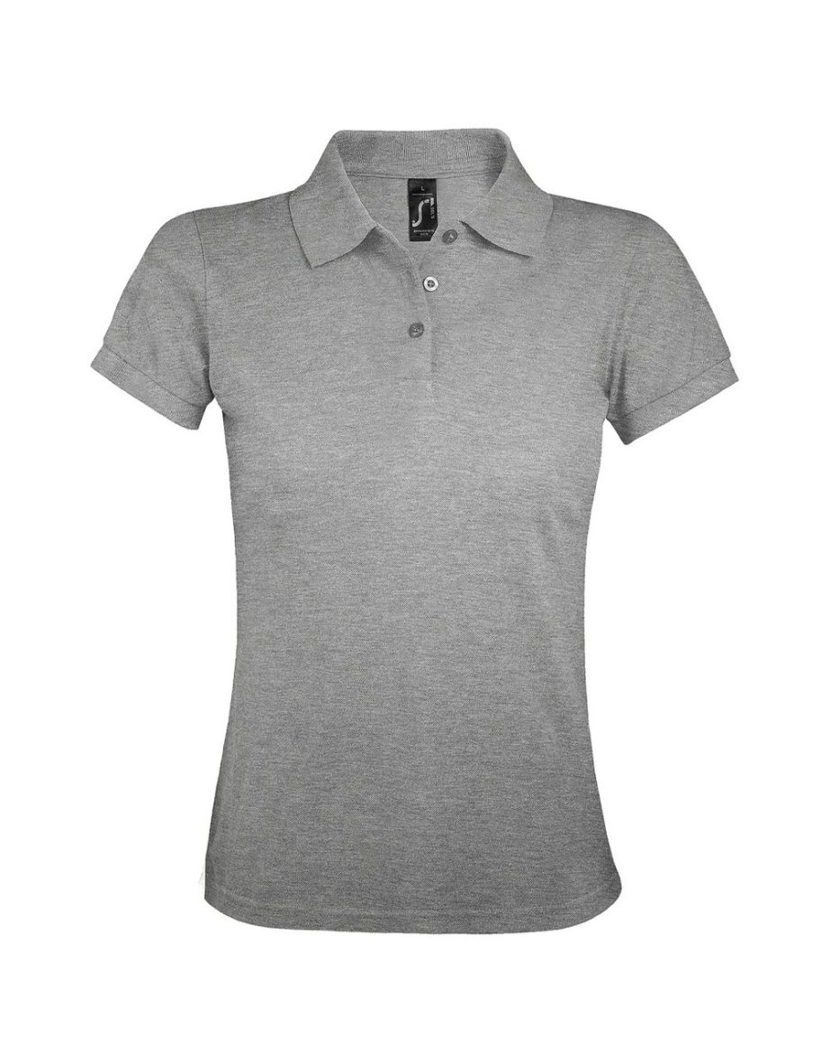 SOLs Womens/Ladies Prime Pique Polo Shirt - Grey Marl