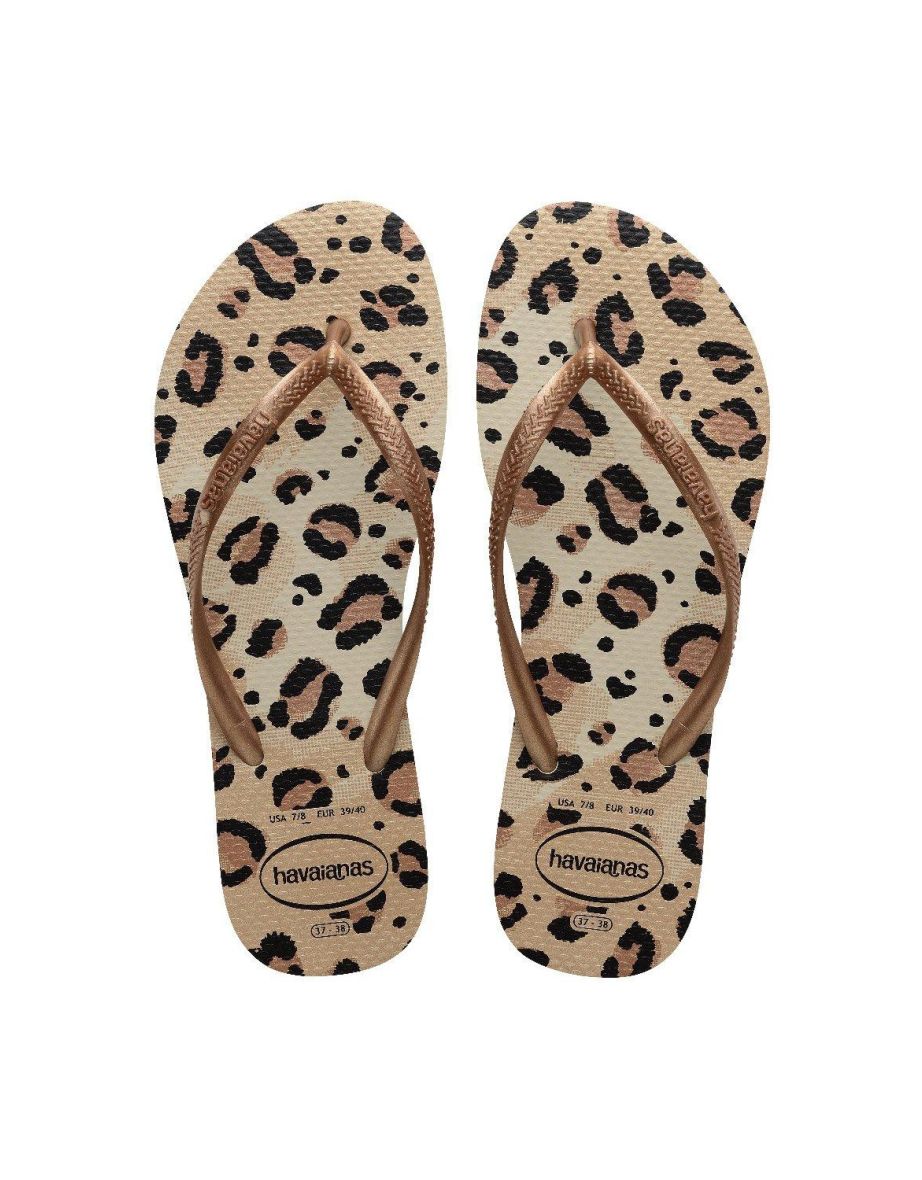 Slim Animal Flip Flop Beige