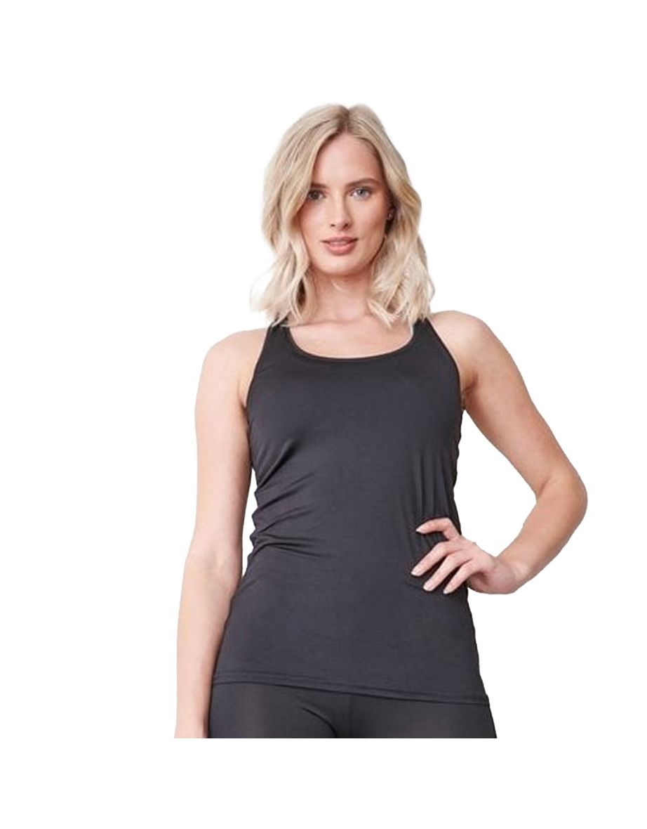 Tombo Womens/Ladies Racerback Sleeveless Vest Top - Black - 2