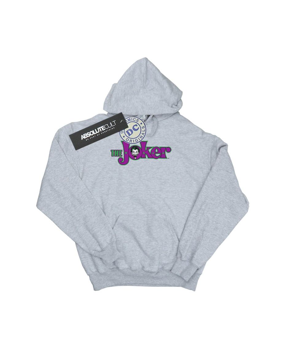 DC Comics Girls The Joker Text Logo Hoodie - Sports Grey