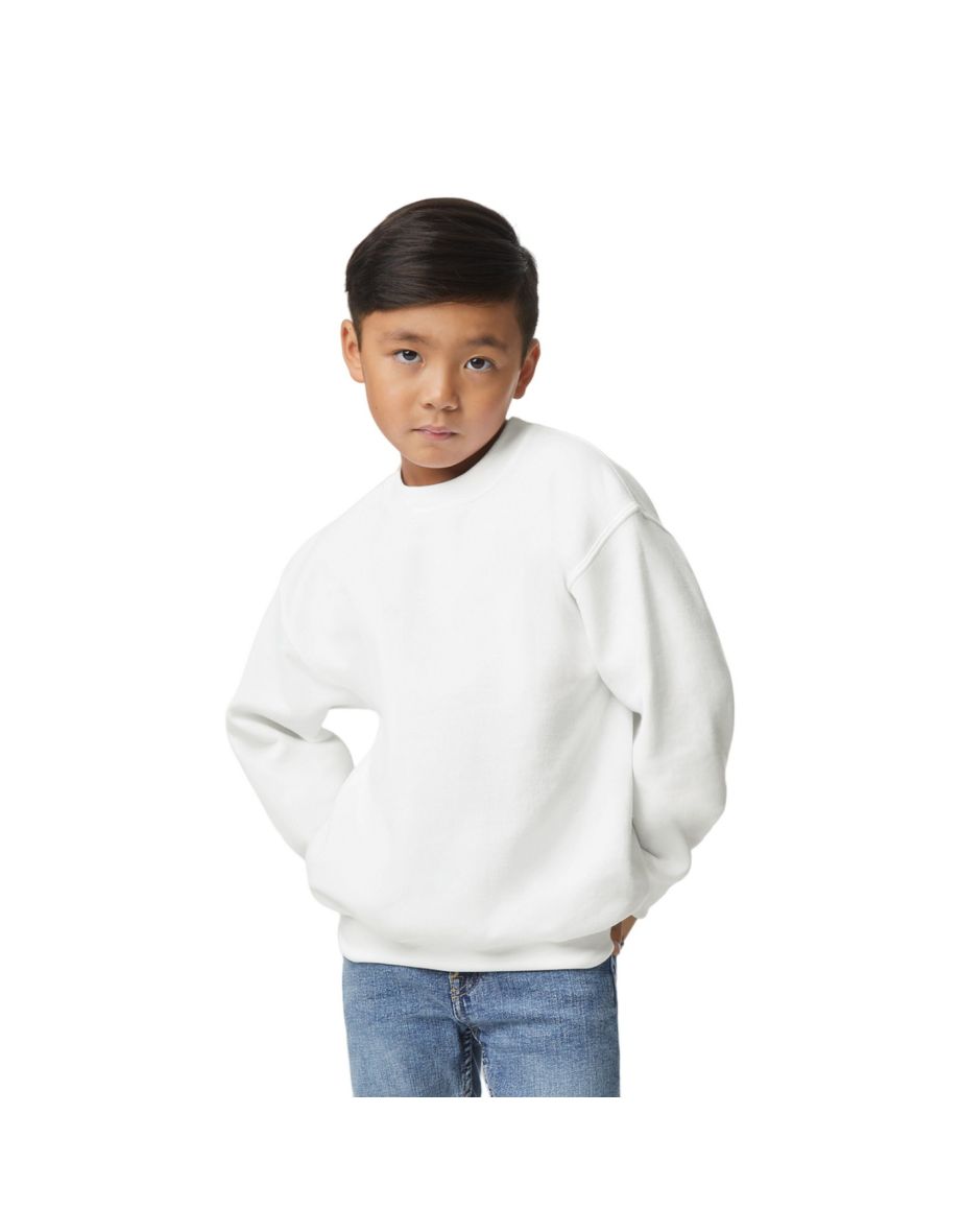 Gildan Childrens/Kids Heavy Blend Drop Shoulder Sweatshirt - White - 2