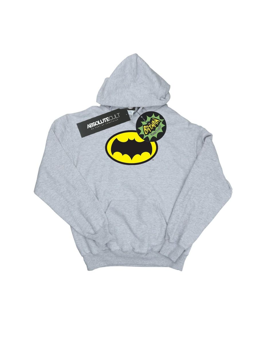 DC Comics Mens Batman TV Series Logo Hoodie - Sports Grey