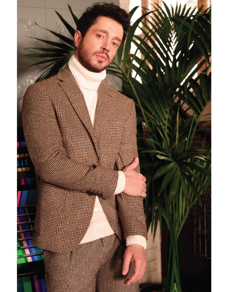 Avva Brown Checked Blazer