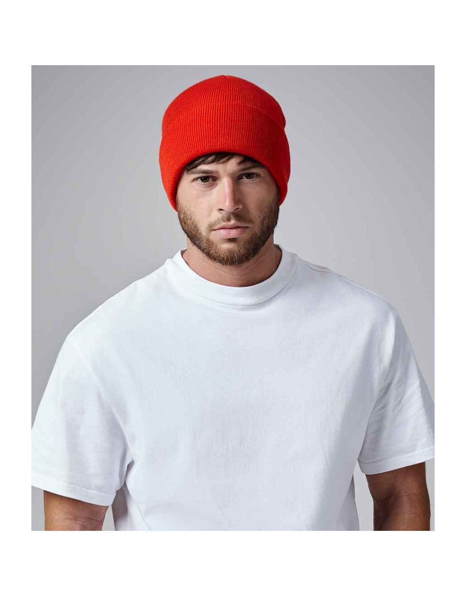 Beechfield Unisex Original Cuffed Beanie Winter Hat - Fire Red - 1