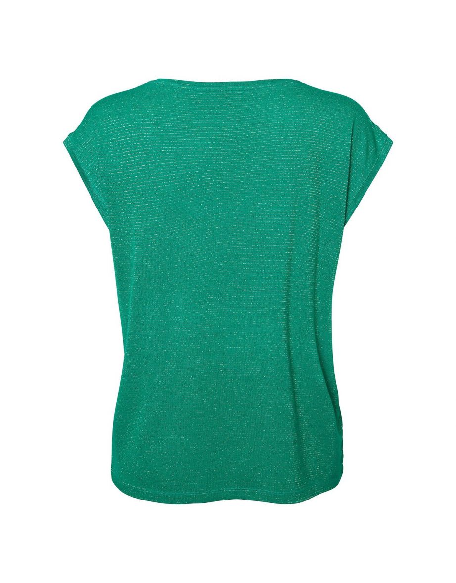 Metallic T-Shirt with V-Neck - 5