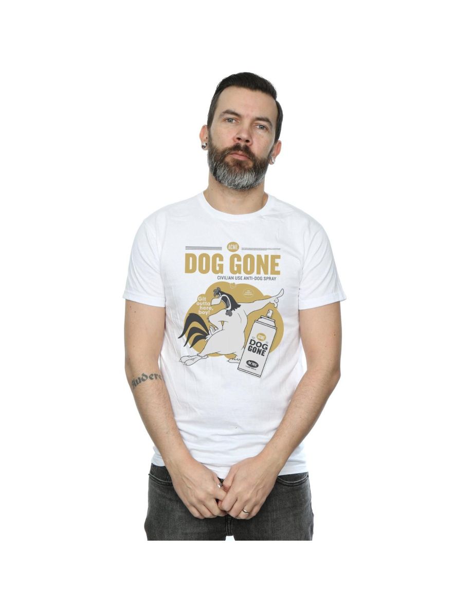 Looney Tunes Mens Dog Gone Foghorn Leghorn Cotton T-Shirt - White - 3