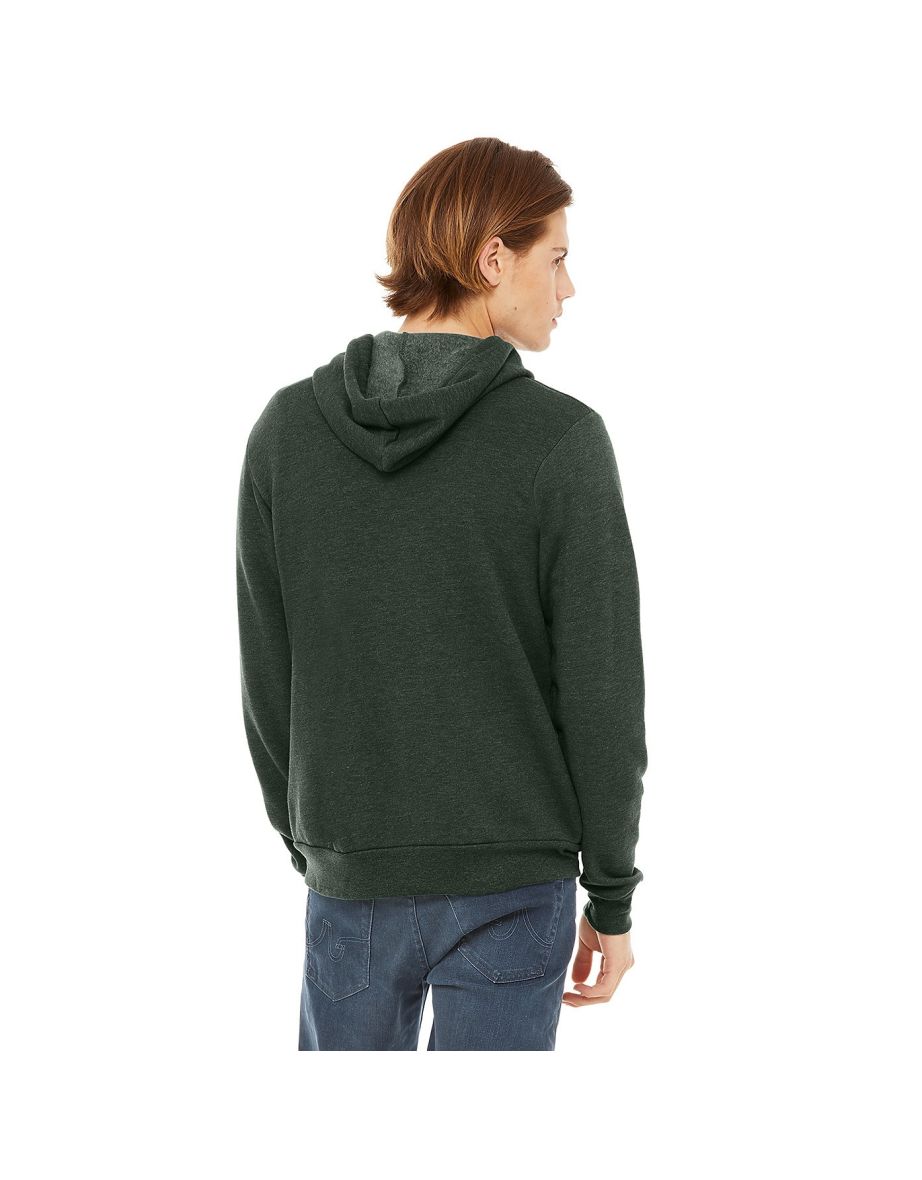 Bella + Canvas Adults Unisex Full Zip Hoodie - Heather Forest - 3