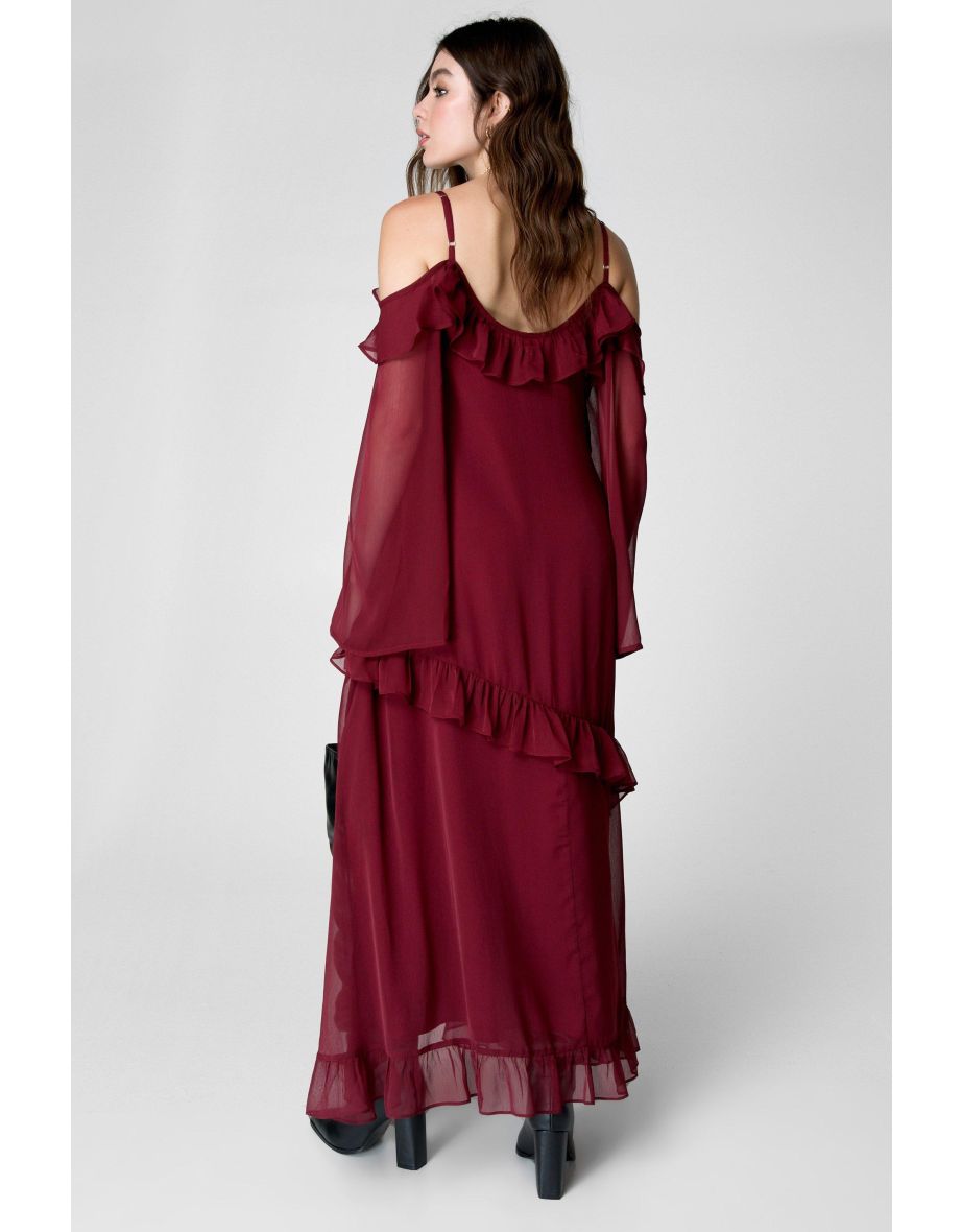 Bardot Ruffle Maxi Dress - 3