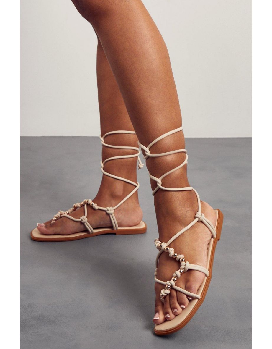 Bead Detail Strappy Sandals