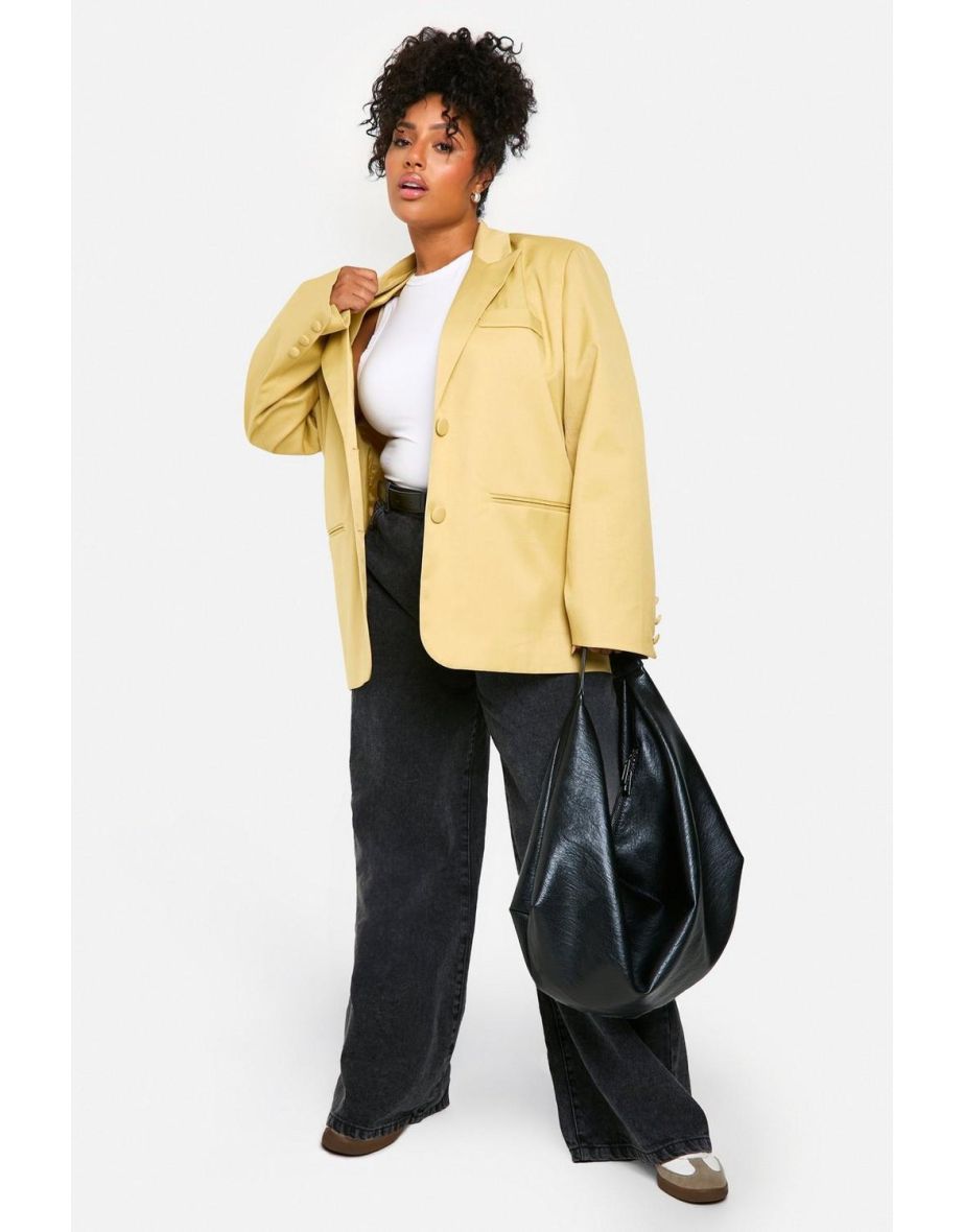 Plus Essential Oversized Single Breasted Blazer
