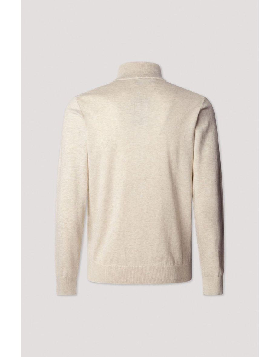 Cotton Silk Hzip Jumper Oatmeal - 3
