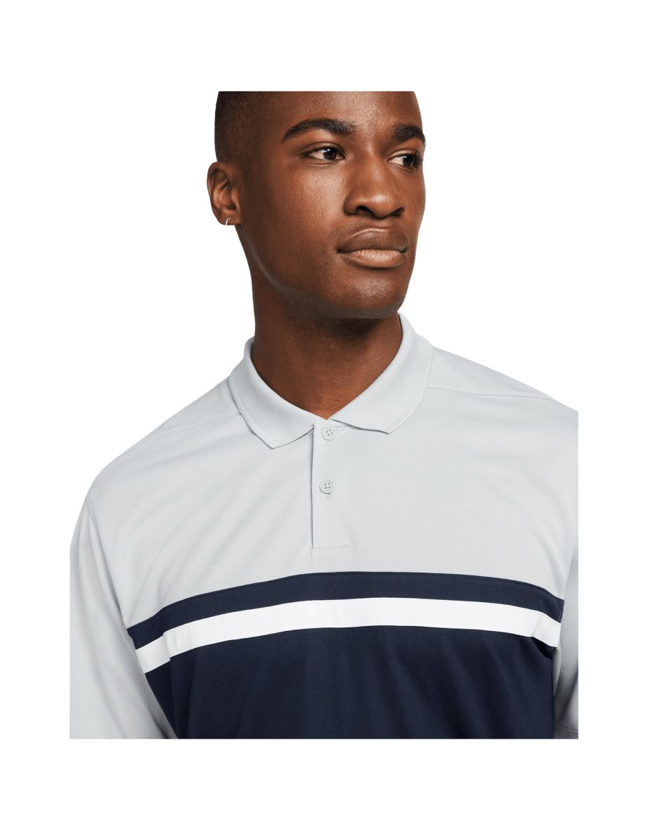 Nike Mens Victory Dri-FIT Golf Polo Shirt - Light Smoke Grey/Obsidian Blue - 2