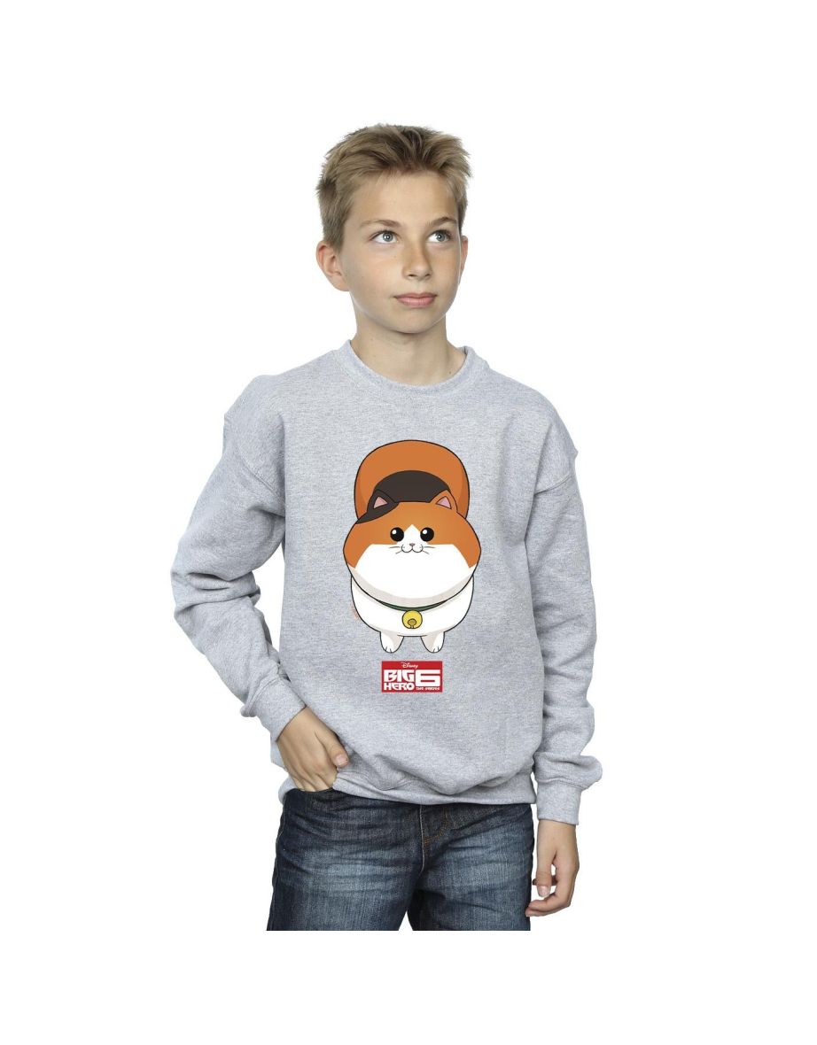 Disney Boys Big Hero 6 Baymax Kitten Face Sweatshirt - Sports Grey