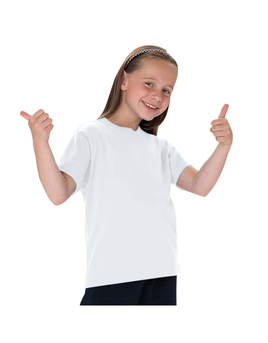 Jerzees Schoolgear Childrens Classic Plain T-Shirt (Pack of 2) - White - 1