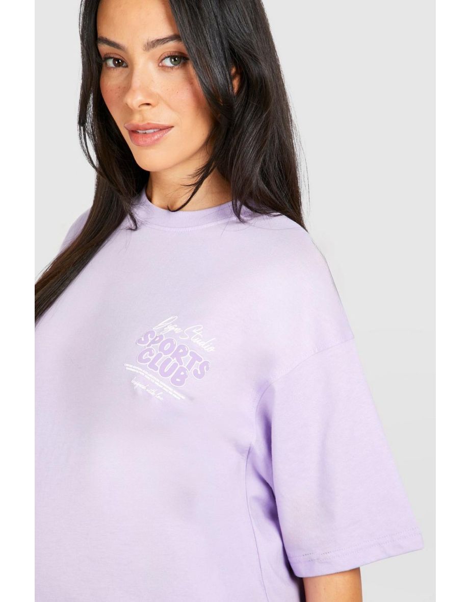Maternity Sports Club T-shirt And Short Tracksuit - lilac - 3