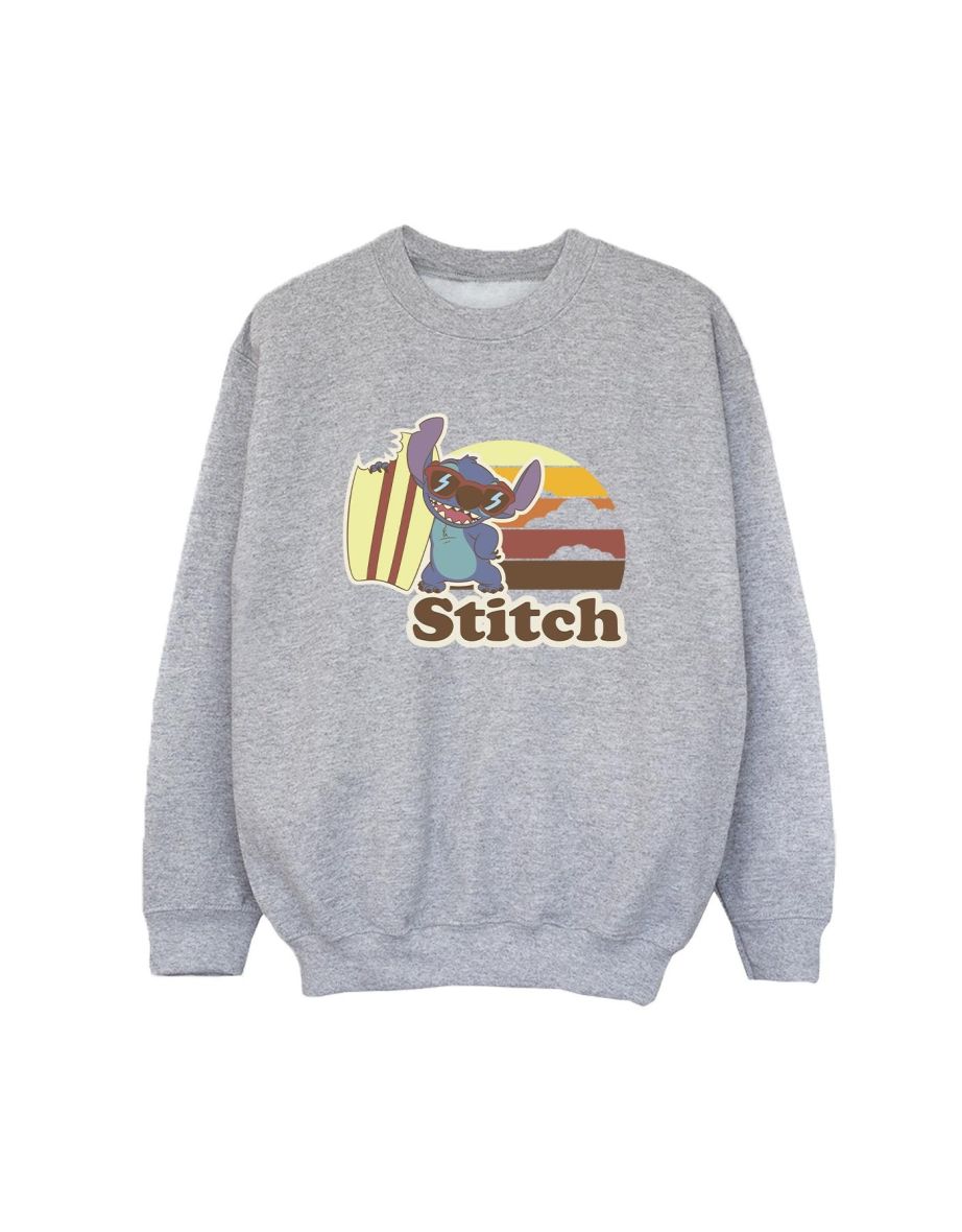 Disney Boys Lilo And Stitch Bitten Surfboard Sweatshirt - Sports Grey