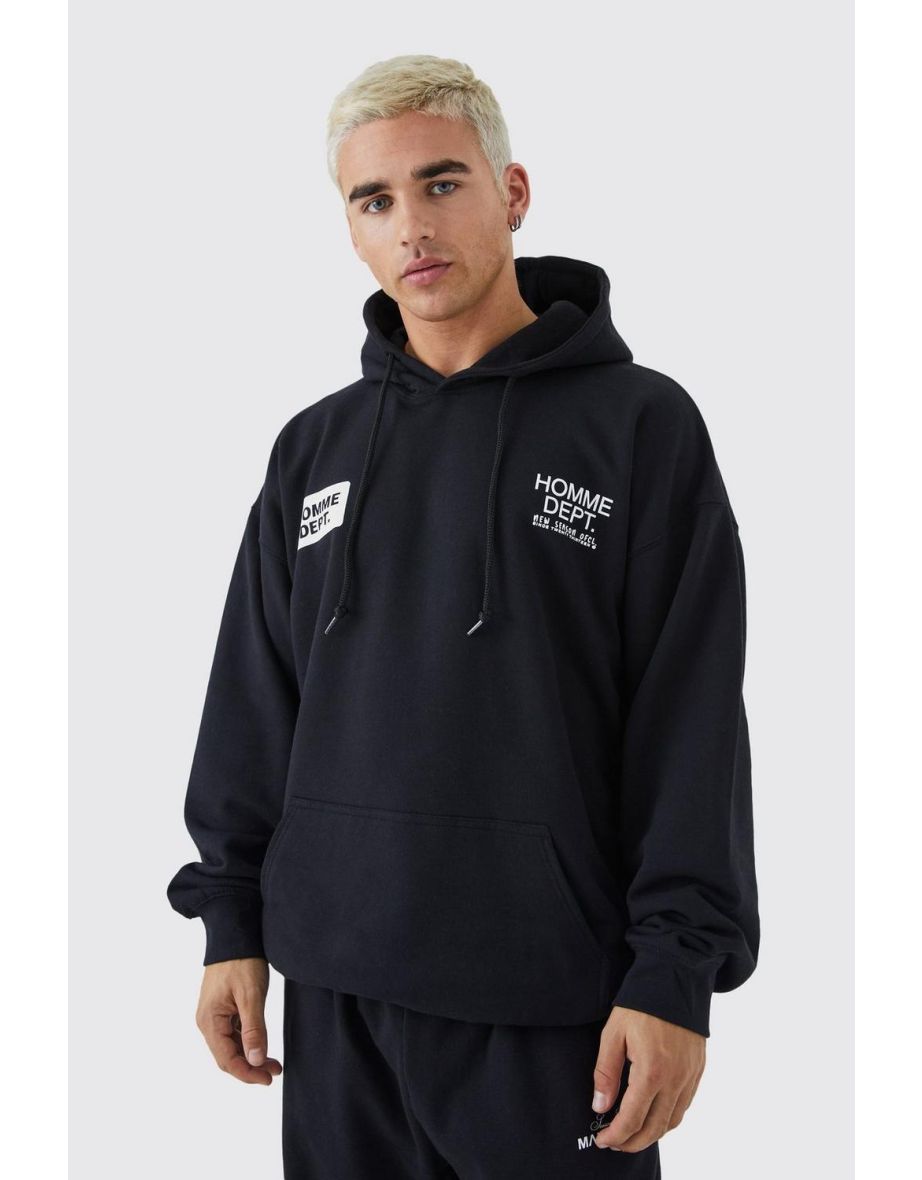 Oversized Homme Department Hoodie - black