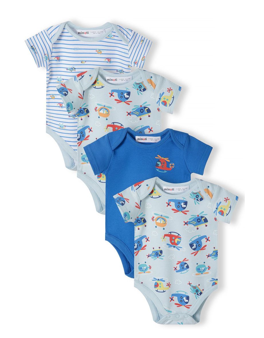 4 Pack Baby Boy Short Sleeve Bodysuit