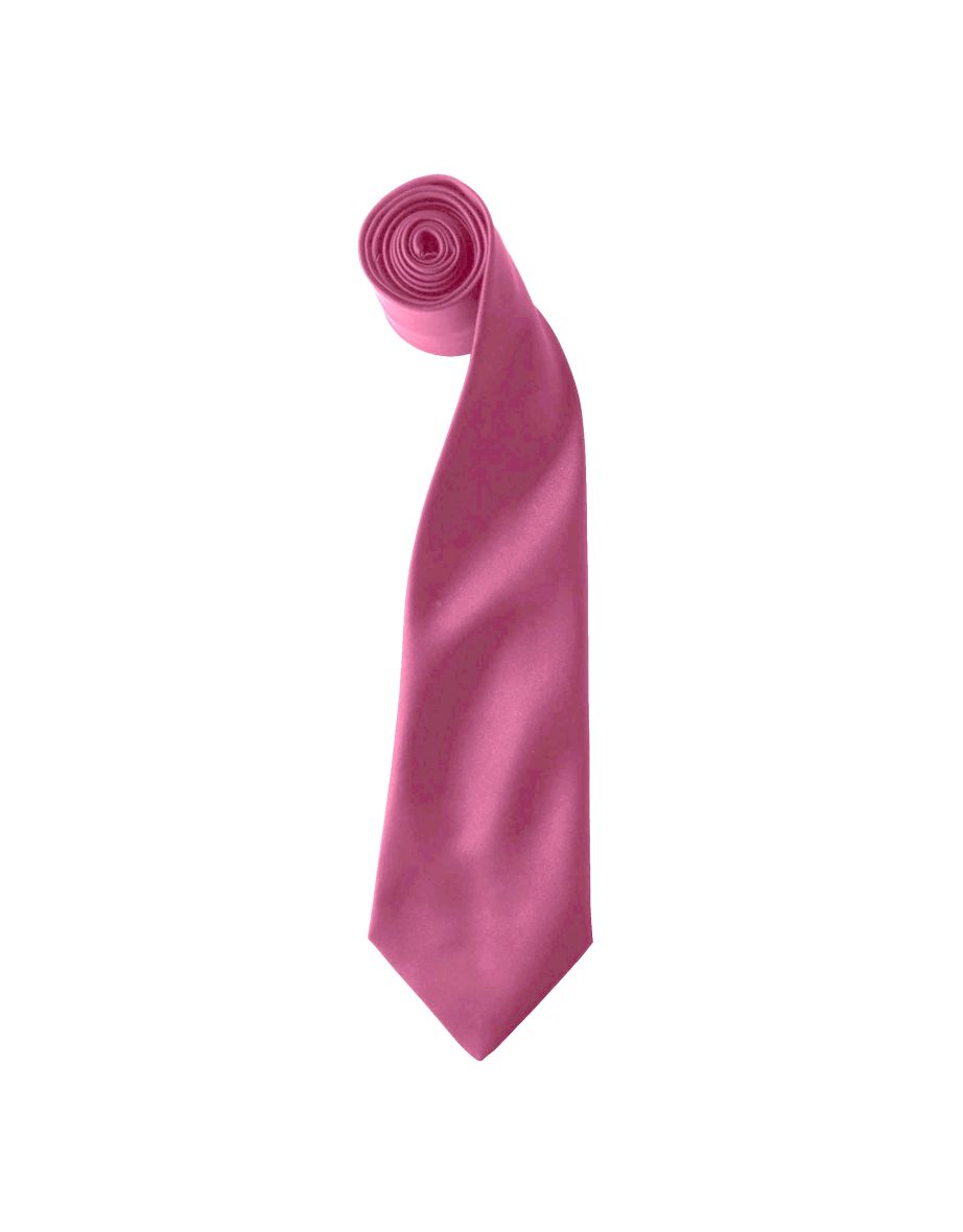 Premier Colours Mens Satin Clip Tie (Pack of 2) - Fuchsia