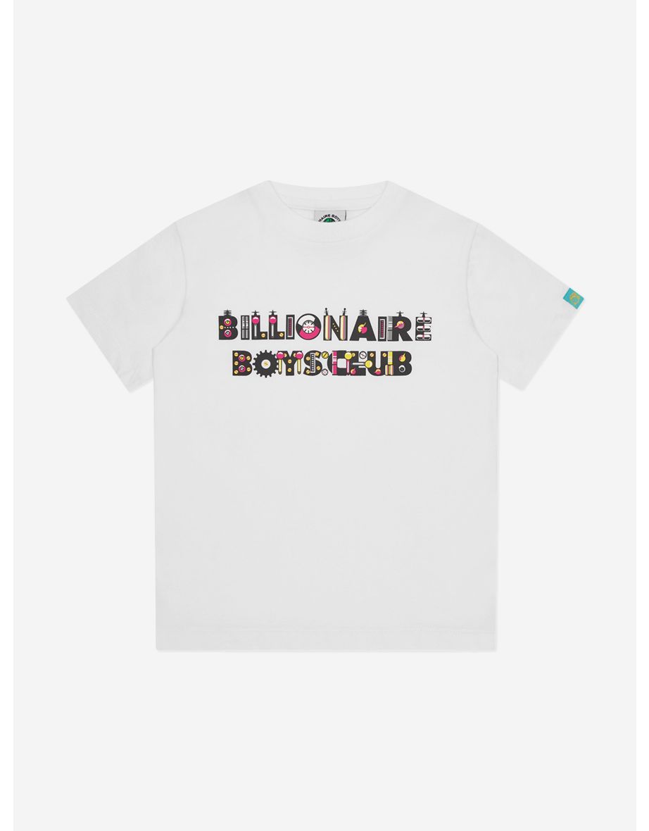 Billionaire Boys Club Kids Robot Text T-Shirt in White