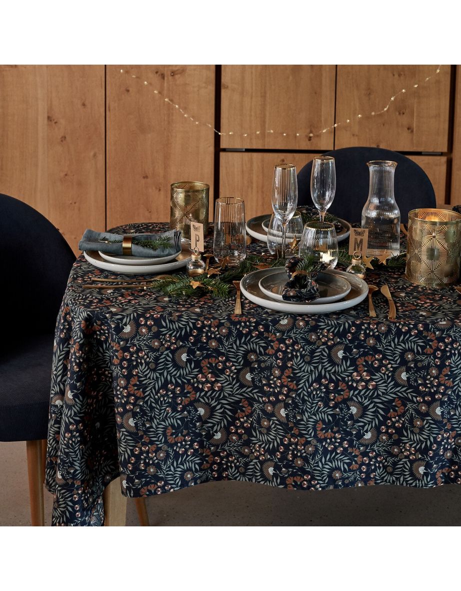 Majari Washed Cotton Patterned Tablecloth