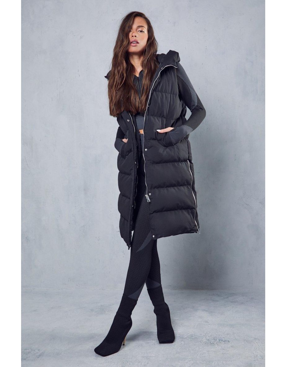 Recycled Longline Hooded Gilet - 3