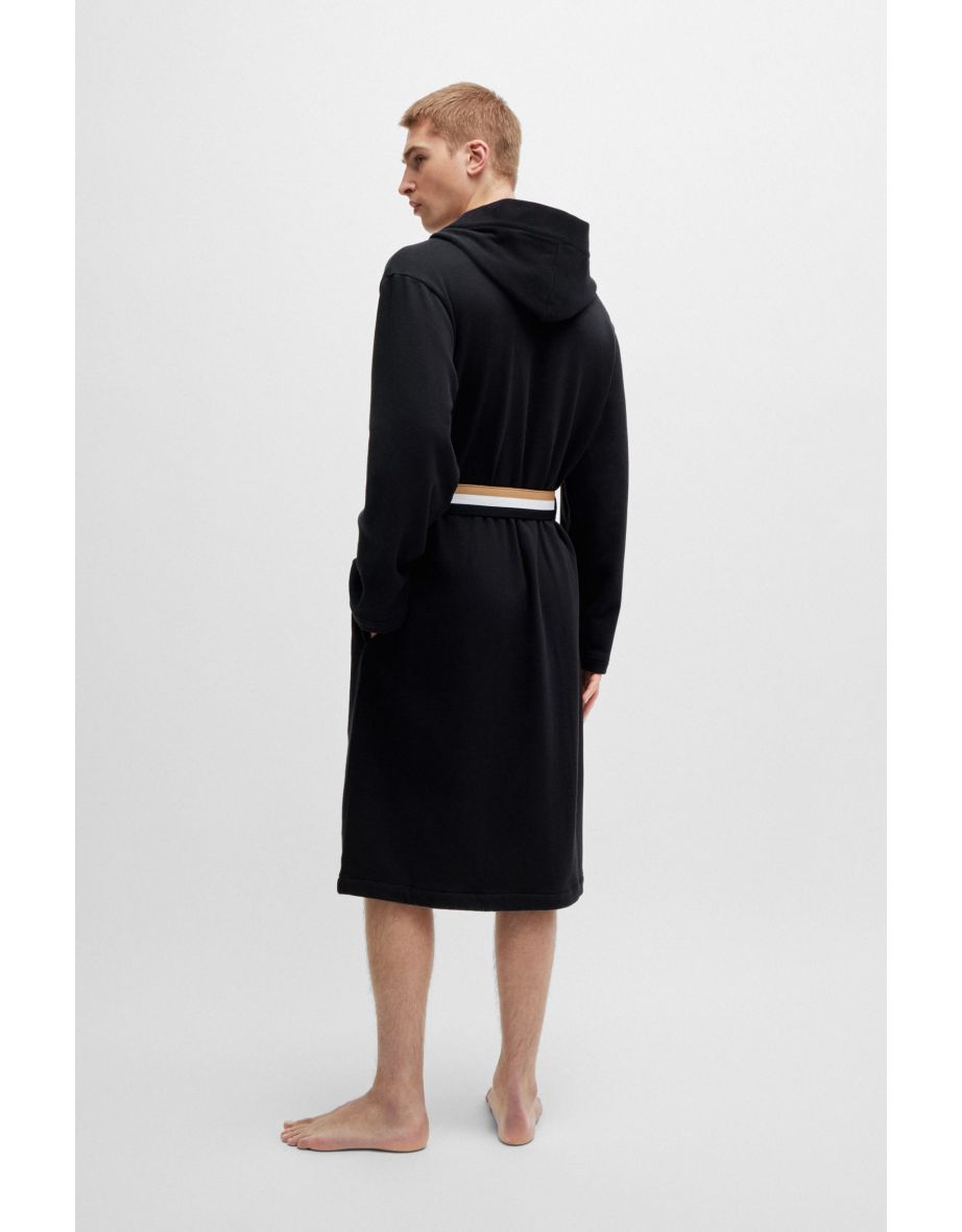 Accessories Hugo Boss Dressing Gown with Signiature Stripe Belt in Black - 3
