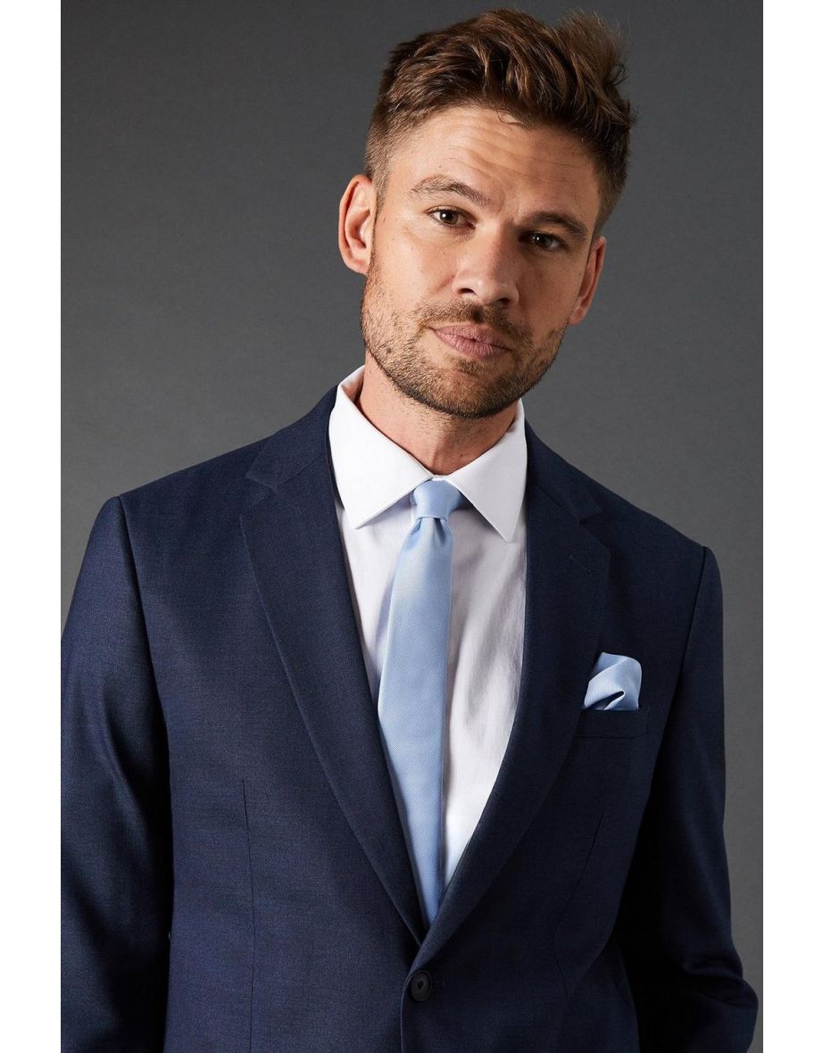 Dusty Blue Tie And Pocket Square