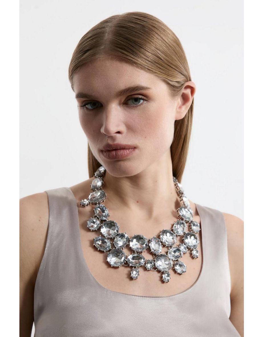 Crystal Detail Scatter Statement Necklace