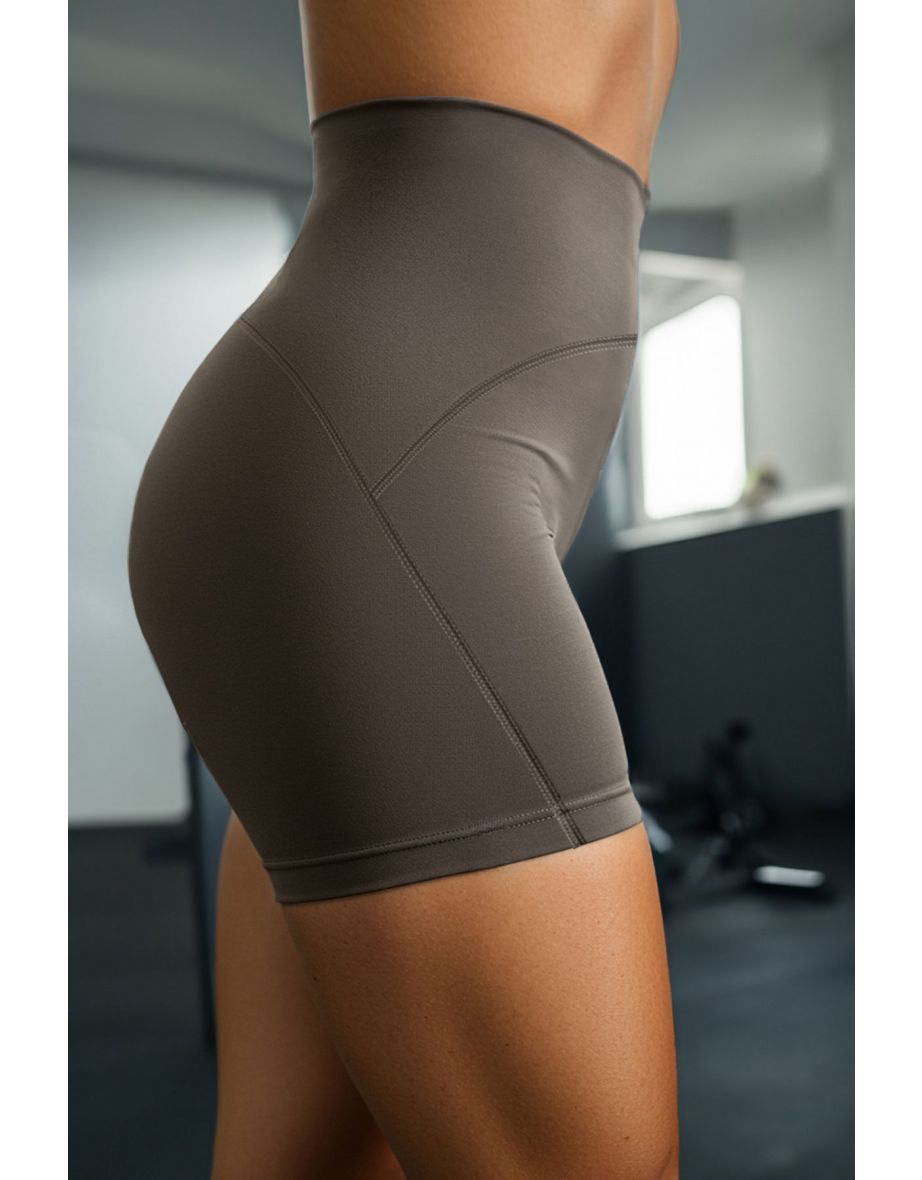 Sports Leggings - Brown - High Waist - 5