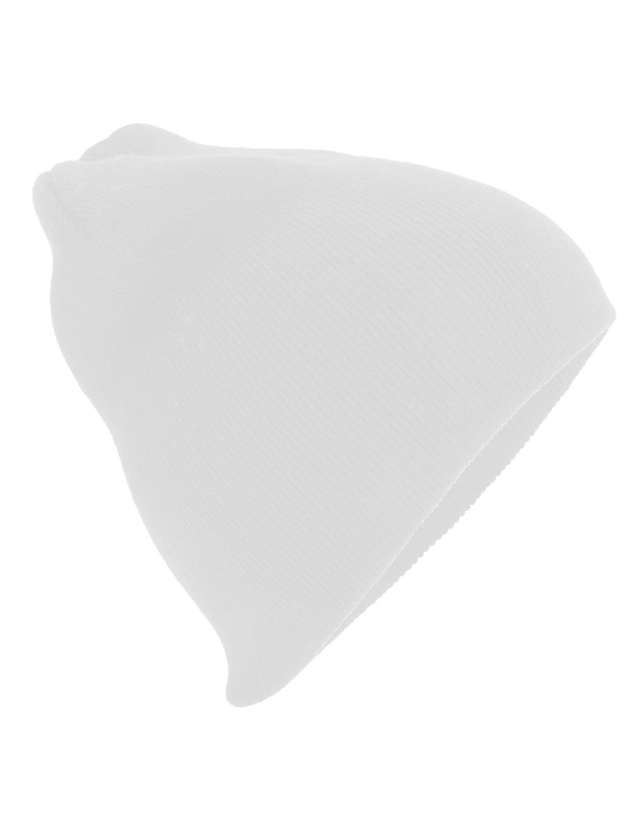 Beechfield Plain Basic Knitted Winter Beanie Hat - White