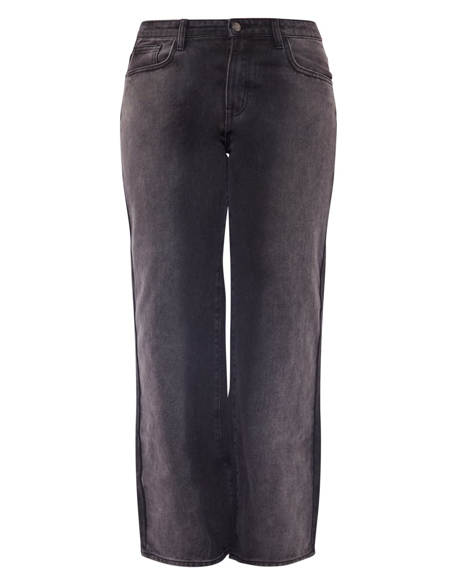Shape Black Denim Washed Wide Leg Jeans - 4
