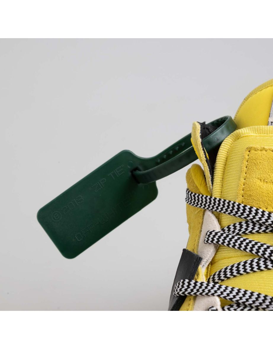 Men's Off White Floating Arrow Suede Trainers in Yellow - 5